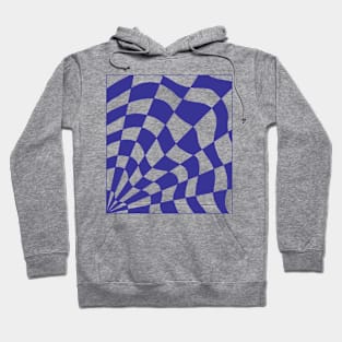 Geometric blue checkered spider web design Hoodie